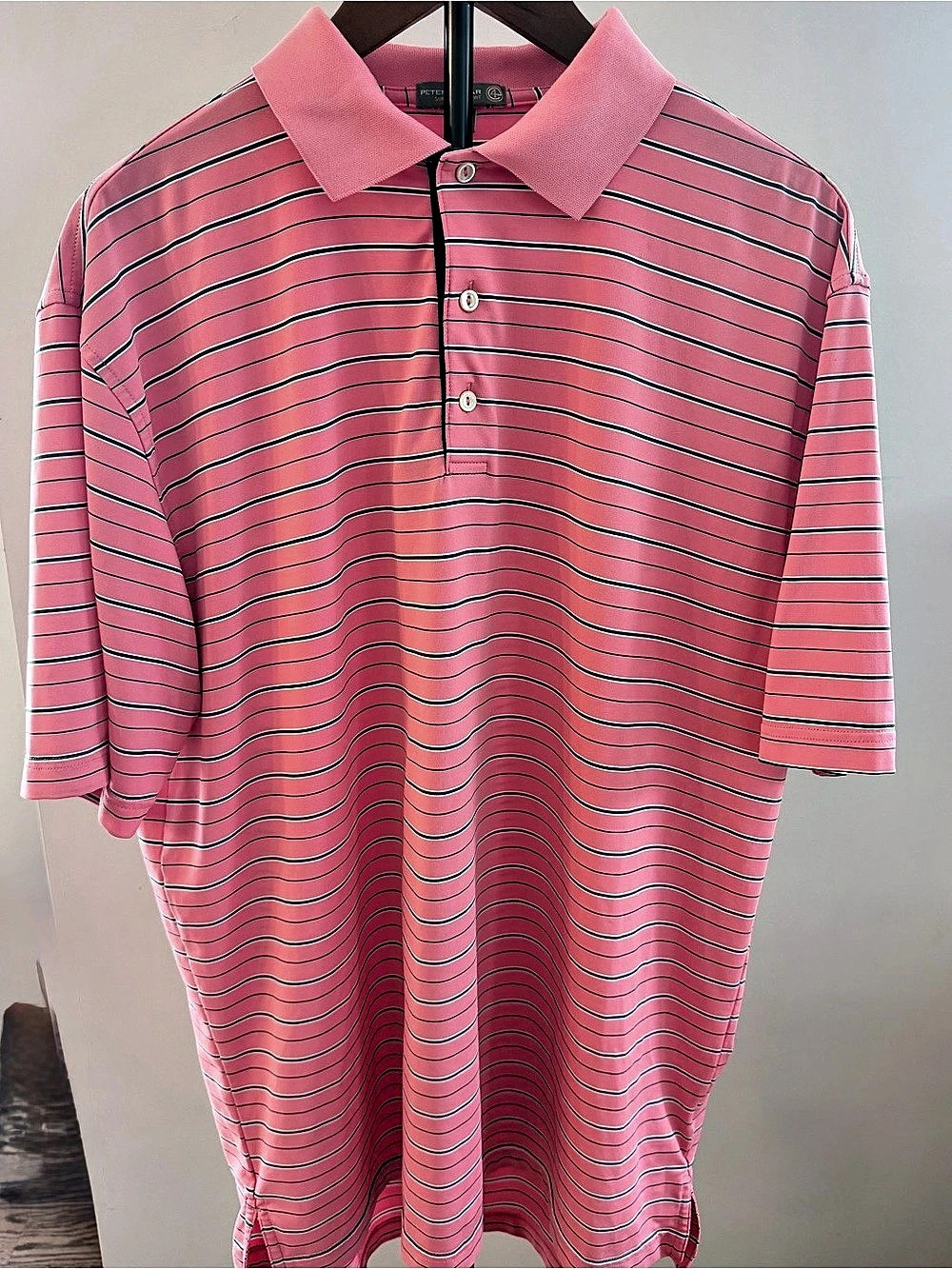Peter Millar L Summer Comfort Striped Performance Polo Striped Polo Pink & Blue